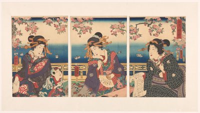 Prosperity in the Mountains along the Sumida River by Kunisada (II) , Utagawa