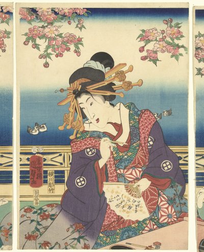 Prosperity in the Mountains Along the Sumida River by Kunisada (II) , Utagawa