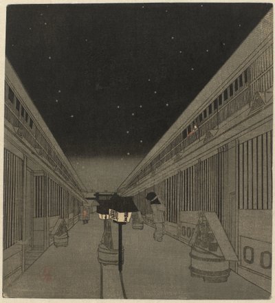 Yoshiwara at night by Kunisada (II) , Utagawa