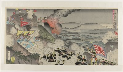 The Fierce Battle in Mukden Province in Manchuria by Kunisada (III) , Utagawa