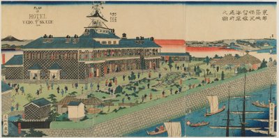 The Seaside Garden of the Tsukiji Hotel in the Eastern Capital, Meiji era by Kuniteru II Utagawa