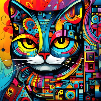 Abstract Cat Patterns 4 by Kurt Heppke