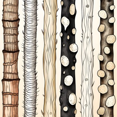 Tree Trunk Sections, Boho Clipart, Boho Drawing Pattern, Boho Trunk 1 by Kurt Heppke