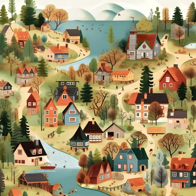 Image of Houses in Cartoon Style 4 by Kurt Heppke