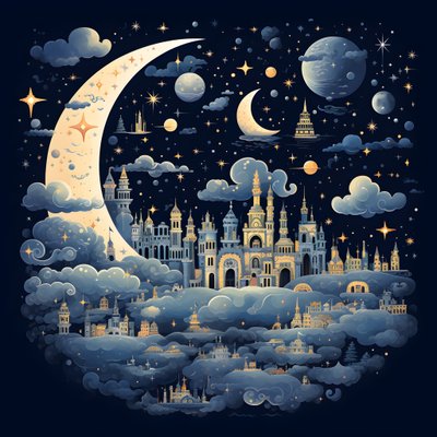 A Collection of Isolated Fantasy Illustrations of Sky Elements 3 by Kurt Heppke
