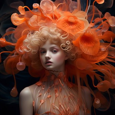 A Close Portrait of the Beautiful Underwater Actinia Sea Anemones Flower Goddess 1 by Kurt Heppke