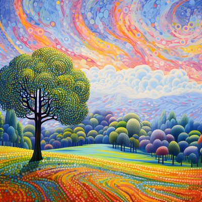 Landscape with Trees and Hills 3 by Kurt Heppke
