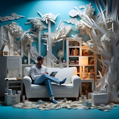 Man Sitting on a Sofa, Watching TV 2 by Kurt Heppke
