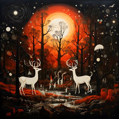 People Negotiating with a Magical Deer-God Moon 3 by Kurt Heppke