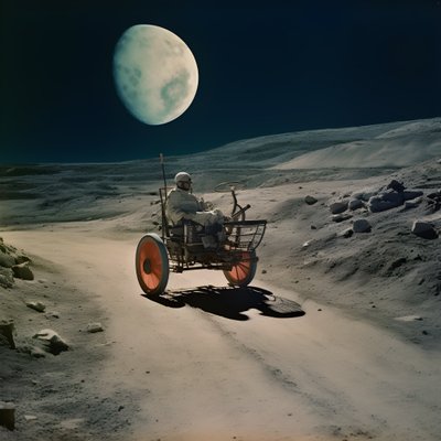 Moon Beetle, Moon Landscape with Craters 2 by Kurt Heppke