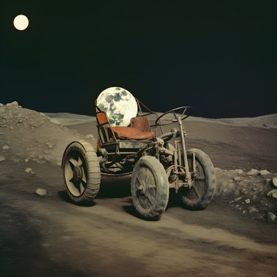 Moon Beetle, Moon Landscape with Craters 4 by Kurt Heppke