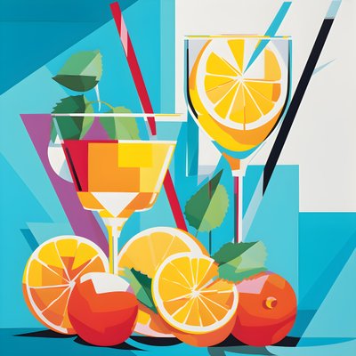 Poster of Lemons, Cocktails with Lemons, Mint 3 by Kurt Heppke