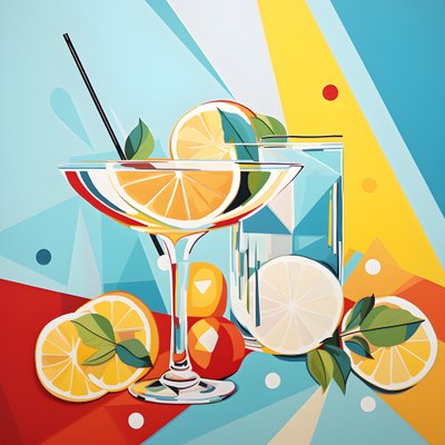 Poster of Lemons, Cocktails with Lemons, Mint 4 by Kurt Heppke