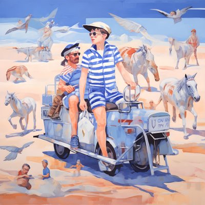 Riding in the Airplane, Poor Animals, Sand Dune in the Distance 4 by Kurt Heppke