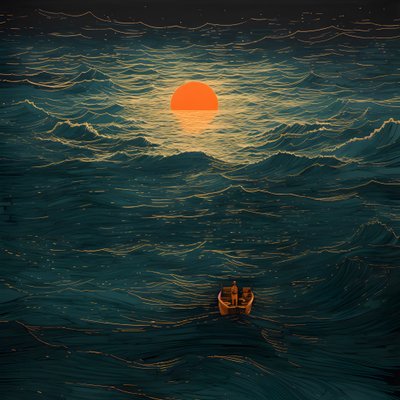 Two Boats Glided Silently Through Ink-Black Water Towards the Swirling Charybdis, the Full Moon Was the Only Light in the Empty World of the North Sea. 4 by Kurt Heppke
