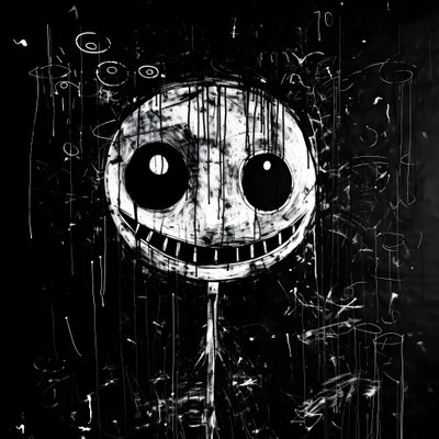 The Smiling Face is Drawn on Black Paper 4 by Kurt Heppke