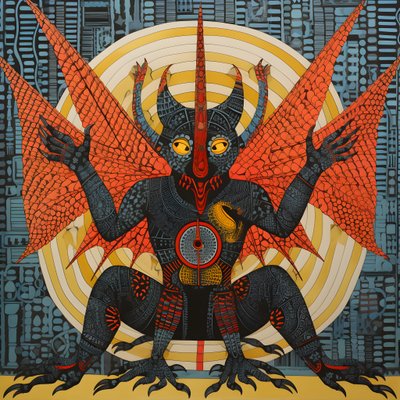 The Devil Lucifer Reclines in a Devilish Palace 3 by Kurt Heppke