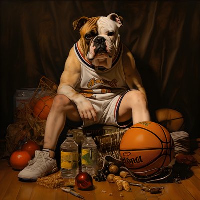 A 10-Year-Old Boy Holding a Folder and His Dog 2 by Kurt Heppke
