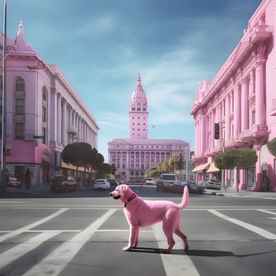 A Pink Dog in the Middle of San Francisco 3 by Kurt Heppke