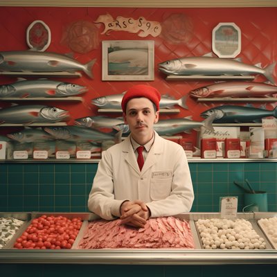 A Surreal Image of a Polish Fishmonger from the 1950s 1 by Kurt Heppke
