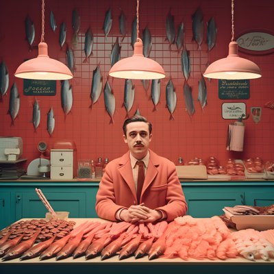 A Surreal Image of a Polish Fishmonger from the 1950s 2 by Kurt Heppke