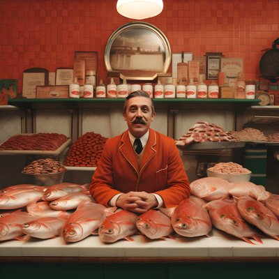 A Surreal Image of a Polish Fishmonger from the 1950s 3 by Kurt Heppke