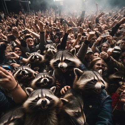 A Horde of Raccoons at a Rock Show 2 by Kurt Heppke