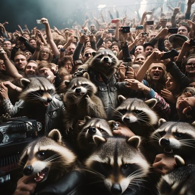 A Horde of Raccoons at a Rock Show 3 by Kurt Heppke