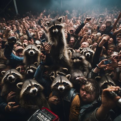 A Horde of Raccoons at a Rock Show 4 by Kurt Heppke