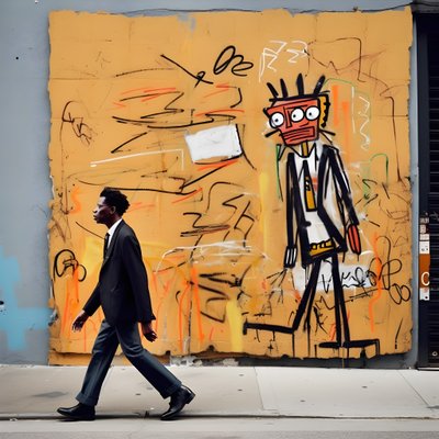 A Painted Figure Comes to Life as It Walks Down a Street in New York, Surreal Photo 3 by Kurt Heppke