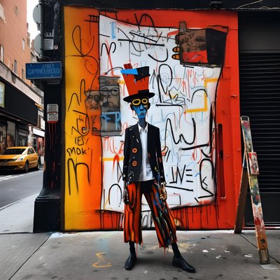 A Painted Figure Comes to Life as It Walks Down a Street in New York, Surreal Photo 4 by Kurt Heppke