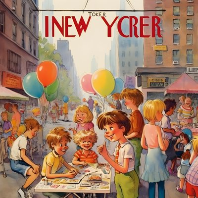 Colorful New Yorker Cover Vintage Cartoon Gag 2 by Kurt Heppke