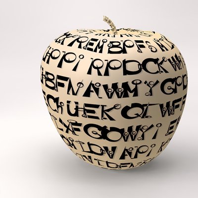 Framed Apple with Letters I by Kurt Heppke