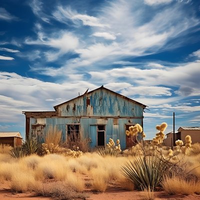Hyperrealistic Photographic Image of an Old Weathered Warehouse with Faded Paint and Boarded-Up Windows 3 by Kurt Heppke