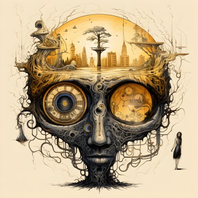 Leonardo da Vinci Concept Sketch Album Artwork Root of a Tree Growing from the Earth and Reaching the Sky like Jack and the Beanstalk 1 by Kurt Heppke