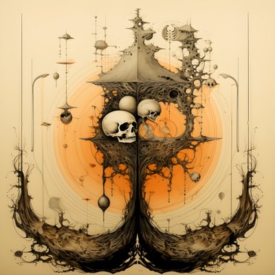 Leonardo da Vinci Concept Sketch Album Artwork Root of a Tree Growing from the Earth and Reaching the Sky like Jack and the Beanstalk 2 by Kurt Heppke