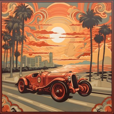 Beautiful, Elegant, Minimalist, Quilted Masterpiece in the Artistic Style of Shepard Fairey: 1 in Commemoration of the Grand Prix of Monaco 1940, Historic Race Cars Competing 1 by Kurt Heppke