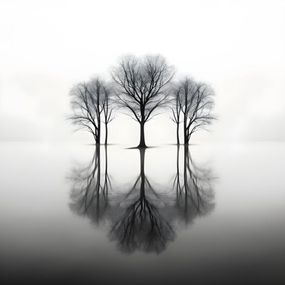 Black and White Photos of Trees on the Water 1 by Kurt Heppke