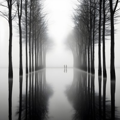 Black and White Photos of Trees on the Water 2 by Kurt Heppke