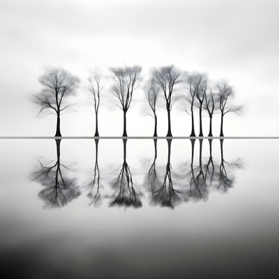 Black and White Photos of Trees on the Water 4 by Kurt Heppke