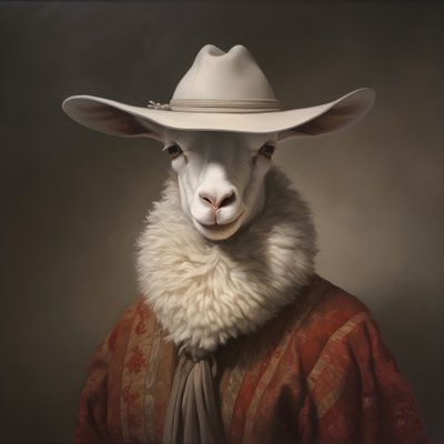 The Dalai Lama in a cowboy hat by Kurt Heppke