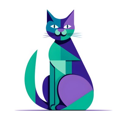 To Create a Striking Contrast, Silver Cat Sits in the Style of Modernist Clear Lines 4 by Kurt Heppke