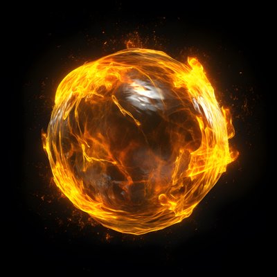Yellow Blob of Energy with Black Background by Kurt Heppke