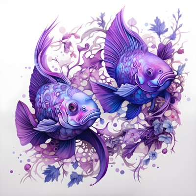 two purple fish 1 by Kurt Heppke