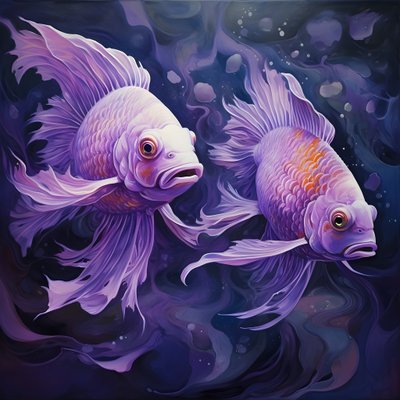 two purple fish 2 by Kurt Heppke