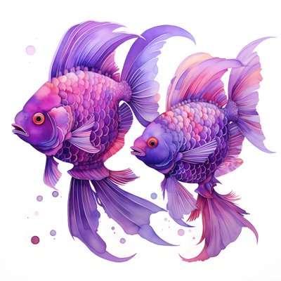 two purple fish 3 by Kurt Heppke