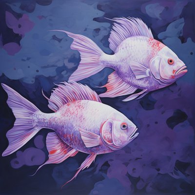 two purple fish 4 by Kurt Heppke