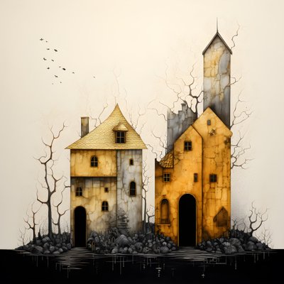 two golden houses 2 by Kurt Heppke