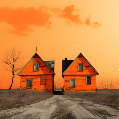 two orange houses 1 by Kurt Heppke