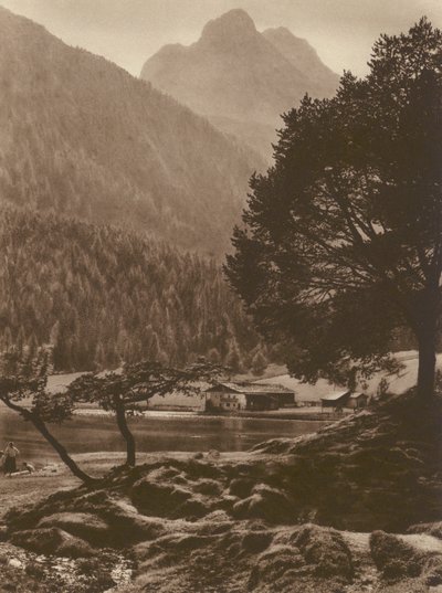 The Lauter-See near Mittenwald with the Wetterstein Mountains by Kurt Hielscher